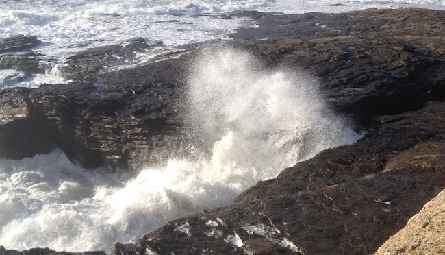 The sea outside Hook Lighthouse. 