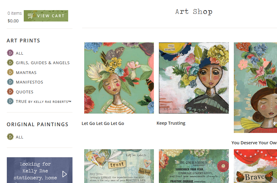 Kelly Rae Roberts shop page